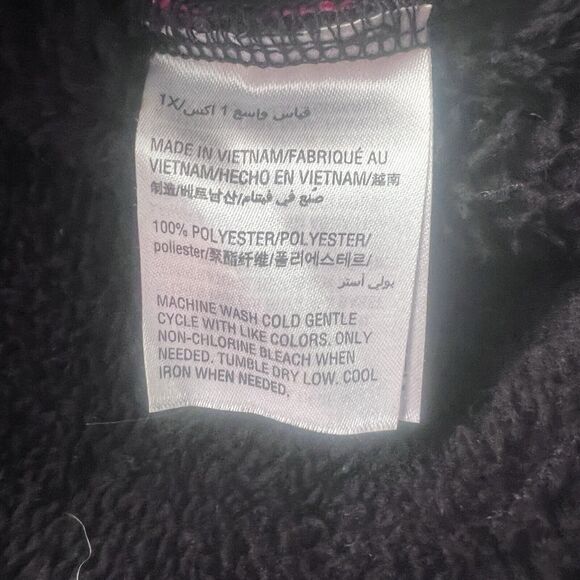 Karen Scott Fleece Vest 1X Herringbone Red Black Full Zip Pockets Christmas - Picture 6 of 8